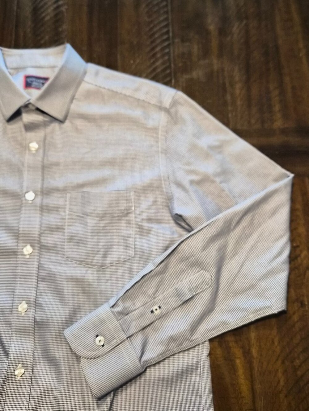 UNTUCKit Mens Size Medium Long Sleeve Blue Houndstooth Button Down Cotton G567